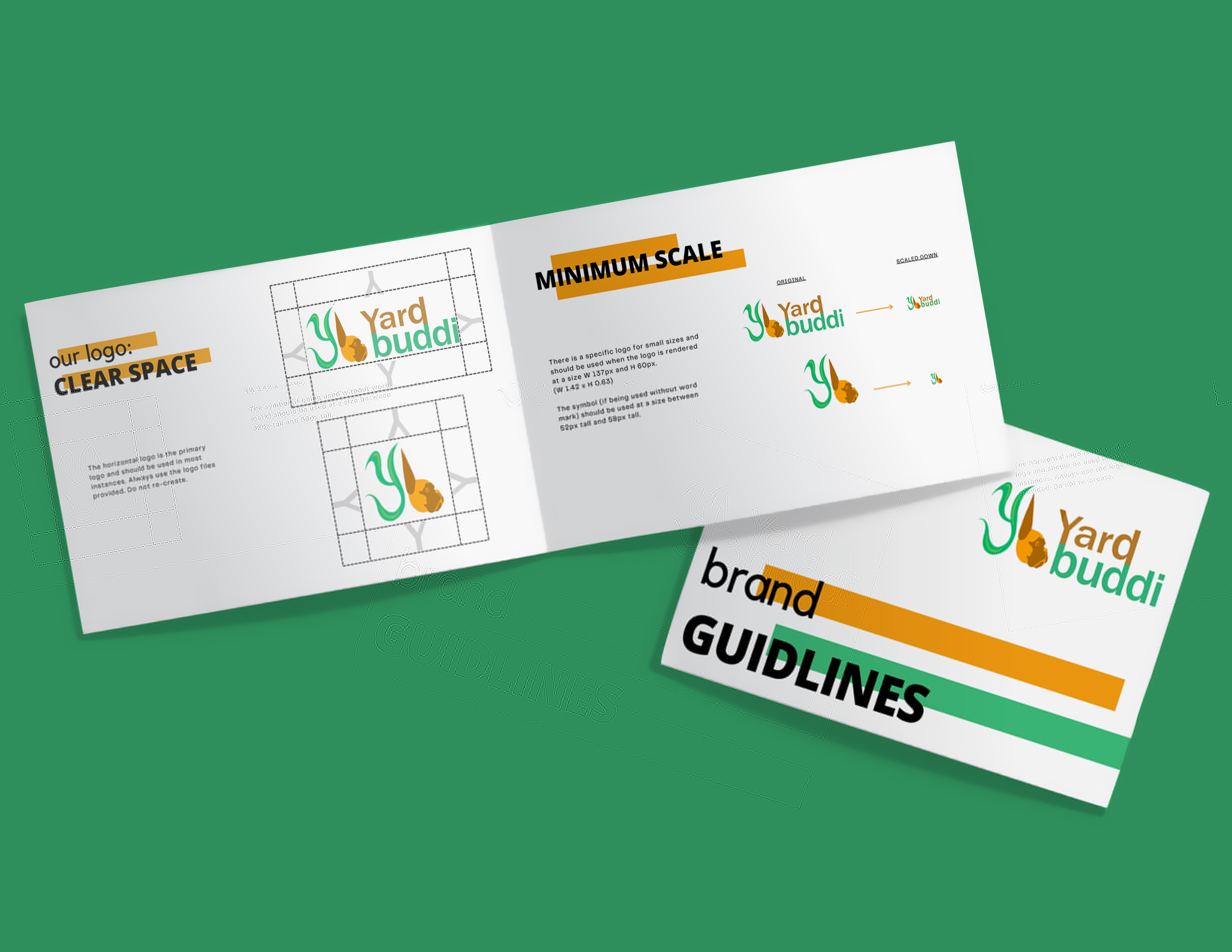 brand guidelines slideshow/booklet for the 'Yard Buddi' company