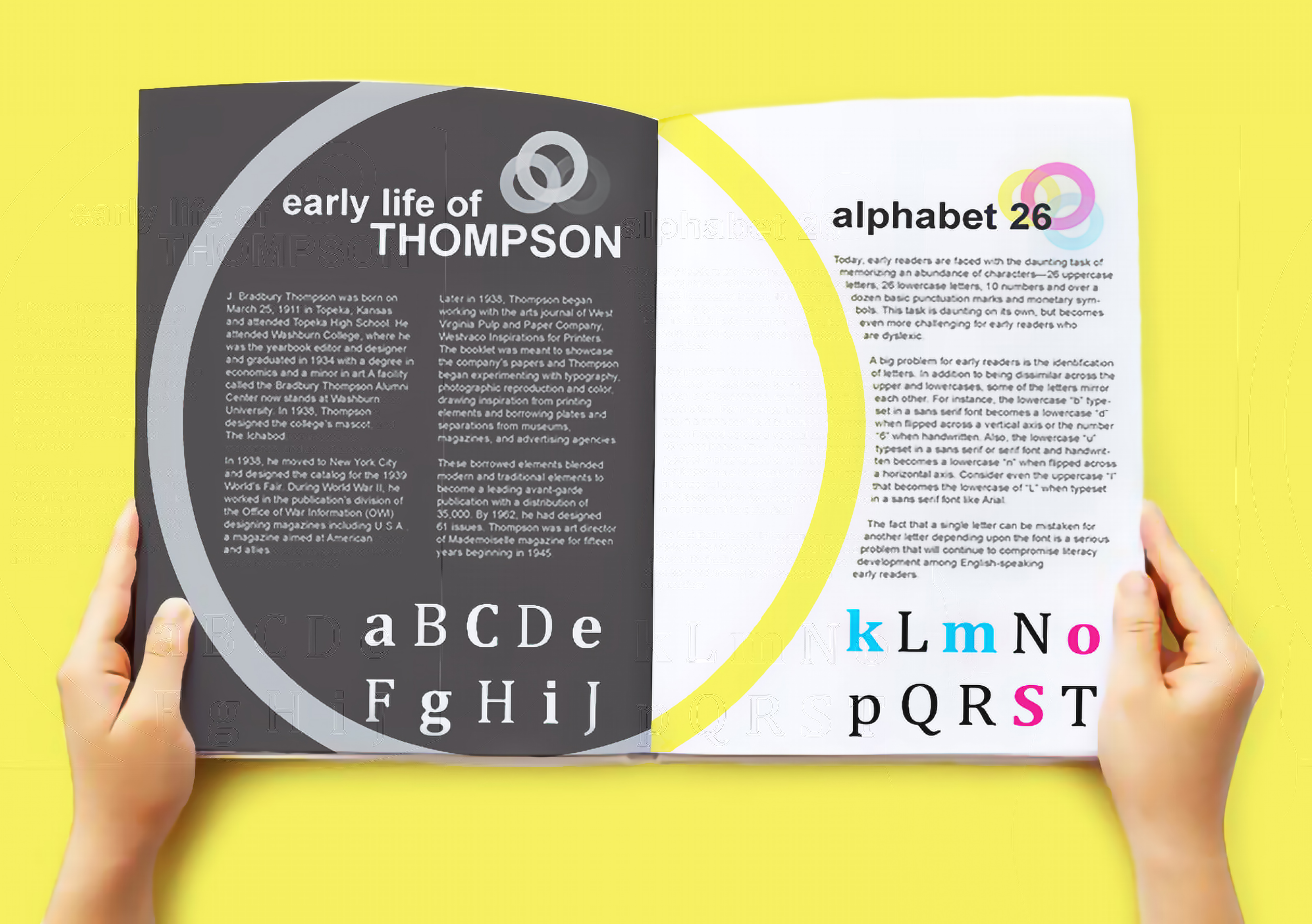 alphabet 26 magazine spread